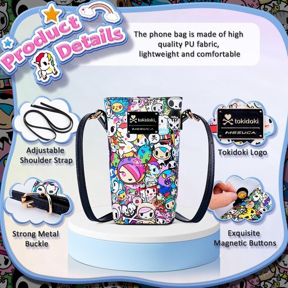 Leather Crossbody Bag Women's Adjustable Phone Pouch Shoulder Purse Multicolor - Picture 4 of 8